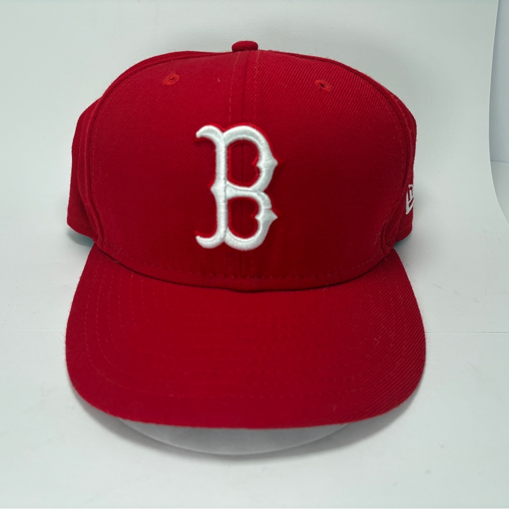 Boston Red Sox Hat Cap New Era 7 3/8 Fitted 59Fifty Red White Logo MLB Baseball